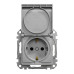Розетка Schneider Sedna Design алюміній 1-на з заземленням з шторками та кришкою ( SDD113024 )