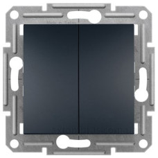 Двоклавішний кнопковий вимикач Schneider Electric Asfora EPH1100171 (антрацит)