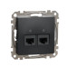 Подвійна комп'ютерна розетка Schneider Electric Sedna Design & Elements RJ45 кат. 5е UTP чорна SDD114452