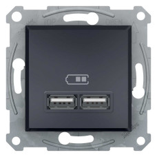 Розетка Schneider Asfora антрацит USB 2-на ( EPH2700271 )