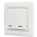 Двоклавішний вимикач Аско-Укрем Fl з підсвічуванням (BBсб10-2-1-Fl-W)