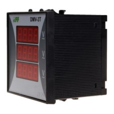 Трифазний щитовий вольтметр F&F DMV-3T 100-265В AC Трифазний щитовий вольтметр F&F DMV-3T 100-265В AC