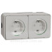 Накладна 2-місна розетка Schneider Electric MUR39035 із з/к та шторками IP55 (біла)