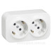 Розетка 2X2К+З Legrand Forix біла