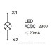 Зелений LED індикатор Schrack BZ501218B 230В AC (моноблок B)