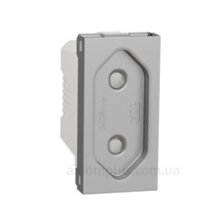 Розетка Schneider Electric Unica New NU303130 зі шторками гвинтовий зажим 1м алюміній