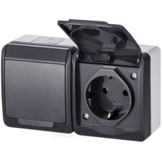 Розетка Elektro Plast 0325-7 Hermes 2 IP44 антрацит