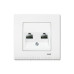 Розетка комп'ютерна подвійна (2хRJ45 Cat5e) біла