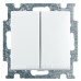 Двоклавішний прохідний вимикач ABB Basic 55 2006/6/6 UC-94-507 (альпійський білий)