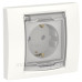 Розетка Schneider Electric NU003718 із прозорою кришкою IP44 (біла)