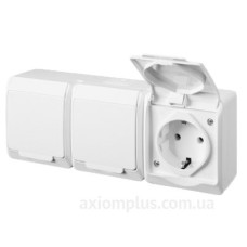 Розетка накладна 3-місна з кришкою біла Elektro-Plast Hermes IP44, 0326-02 Розетка накладна 3-місна з кришкою біла Elektro-Plast Hermes IP44, 0326-02