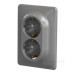 Подвійна розетка Schneider Electric Sedna Design з заземленням та шторками алюміній SDD313221