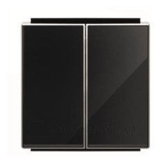 Подвійна клавіша вимикача ABB Sky 2CLA851100A2501 8511 CN (чорне скло)