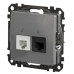 Телефонна/комп'ютерна розетка Schneider Electric Sedna Design & Elements RJ11+RJ45 кат. 6 UTP алюміній SDD113468