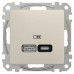 Розетка Schneider Sedna Design ​бежева USB type A+С 21Вт ( SDD112405 )