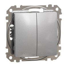 Двоклавішний вимикач Schneider Electric Sedna Design & Elements алюміній SDD113105