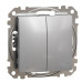 Двоклавішний перемикач Schneider Electric Sedna Design & Elements алюміній SDD113108