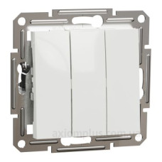 Вимикач трьохклавішний Schneider Electric Asfora без рамки білий (EPH2170121)