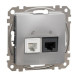 Телефонна/комп'ютерна розетка Schneider Electric Sedna Design & Elements RJ11+RJ45 кат. 6 UTP алюміній SDD113468
