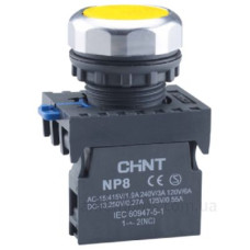 Кнопка Chint NP8-10BN/5 1NO жовта IP65 (667333) Кнопка Chint NP8-10BN/5 1NO жовта IP65 (667333)