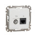Кінцева TV-розетка Schneider Electric Sedna Design & Elements + RJ45 кат. 6 UTP біла SDD111469T