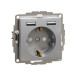 Розетка Schneider Electric Sedna Design & Elements з заземленням та 2 USB тип А алюміній SDD113052