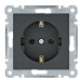 Розетка Hager WL1053 Lumina 16А/230В із з/к (чорна)