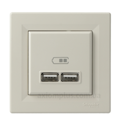 USB розетка Schneider Electric Asfora EPH2700223 (кремова) USB розетка Schneider Electric Asfora EPH2700223 (кремова)