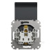 Розетка Schneider Electric Sedna Design & Elements з заземленням шторками та кришкою чорна SDD114024