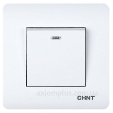 Прохідний вимикач 1-клавішний Chint NEW3 з LED-підсвіткою білий (715384)