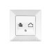 Розетка телефонна Meridian, RJ11 Cat.3, білий Розетка телефонна Meridian, RJ11 Cat.3, білий