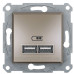 USB розетка Schneider Electric Asfora EPH2700269 (бронза)