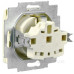 Розетка ABB Basic 55 20 EUK-92-507 із заземленням та кришкою (слонова кістка)