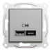USB розетка Schneider Electric Asfora EPH2700361 USB/Type-C 2,4А алюміній