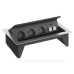 Висувний розетковий блок OBO Bettermann (6116806) з кришкою на 3 розетки 2р+E 250V AC+2 RJ45 Cat.6 кабель 3м з нержавіючої сталі