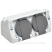 Накладна розетка двомісна з кришкою ETI PRE-2 IP44 (4481020)