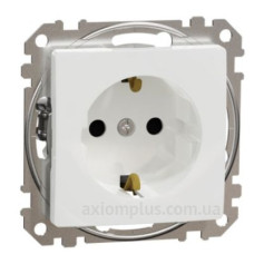 Розетка Schneider Electric Sedna Design & Elements з заземленням та шторками біла SDD111022