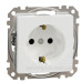 Розетка Schneider Electric Sedna Design & Elements з заземленням та шторками біла SDD111022