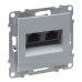Подвійна комп'ютерна розетка RJ45 Cat.5e UTP Legrand SUNO (алюміній) 721351