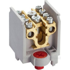 Клема Hager K65 1-полюсна 4 відводи перетину до 16/25мм² розмір 40x44x440мм Клема Hager K65 1-полюсна 4 відводи перетину до 16/25мм² розмір 40x44x440мм
