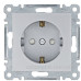 Розетка Hager WL1062 Lumina 16А/230В із з/к із захистом контактів (срібляста)