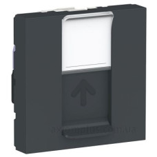 Одинарна комп'ютерна розетка Schneider Electric NU341754 RJ45 cat.6 STP із полем для напису 2М (антрацит) Одинарна комп'ютерна розетка Schneider Electric NU341754 RJ45 cat.6 STP із полем для напису 2М (антрацит)