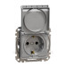 Розетка Schneider Electric Sedna Design & Elements з заземленням шторками та кришкою алюміній SDD113024