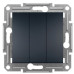 Триклавішний вимикач Schneider Electric Asfora EPH2100171 (антрацит)