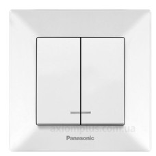 Двоклавішний вимикач Panasonic Arkedia Slim з підсвічуванням (білий)