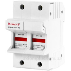 Утримувач запобіжника E.Next e.fuse.1451.h2 на DIN-рейку 14х51 2р 63А (i0300005) Утримувач запобіжника E.Next e.fuse.1451.h2 на DIN-рейку 14х51 2р 63А (i0300005)