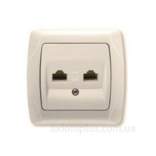 Розетка комп'ютерна подвійна (2хRJ45 Cat5e), кремова VIKO Carmen арт. 90562034