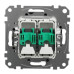 Подвійна комп'ютерна розетка Schneider Electric Sedna Design & Elements RJ45 кат. 5е UTP чорна SDD114452