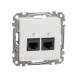 Подвійна комп'ютерна розетка Schneider Electric Sedna Design & Elements RJ45 кат. 5е UTP біла SDD111452