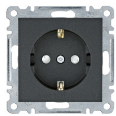 Розетка Hager WL1063 Lumina 16А/230В із з/к із захистом контактів (чорна)